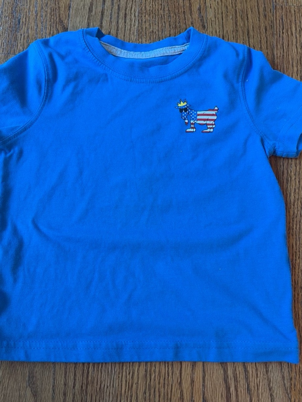 Goat Kids Short Sleeve Tee with Patriotic Goat Graphic - Blue